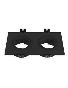 Aro Doble Downlight Rectangular Negro Corte Ø75 mm - 1