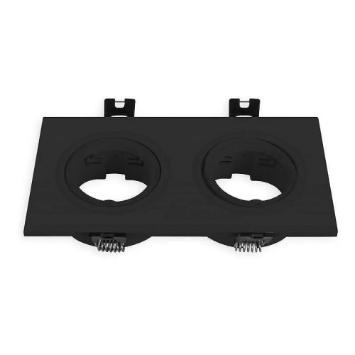 Aro Doble Downlight Rectangular Negro Corte Ø75 mm - 1 Aro Doble Downlight Rectangular Negro Corte Ø75 mm - 1