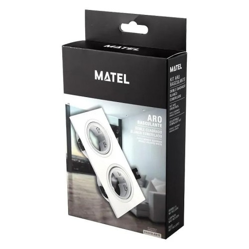 Aro Doble Basculante GU10 Rectangular Blanco Corte Ø75 mm  - 2