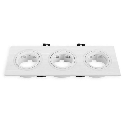 Aro Downlight Triple Rectangular Blanco GU10 - 1 Aro Downlight Triple Rectangular Blanco GU10 - 1