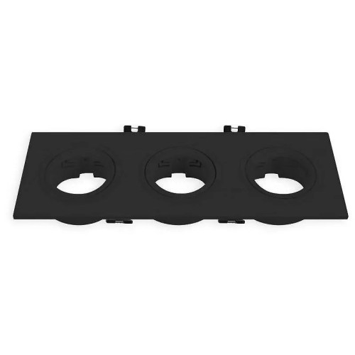 Kit Aro Triple Rectangular Basculante Negro GU10 Corte Ø75mm - 1