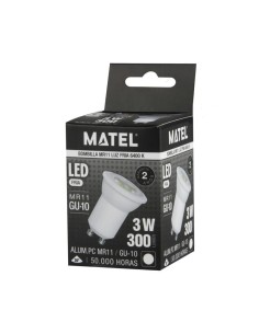 Bombilla LED GU10 Dicroica Estrecha 3W Matel - 1 2