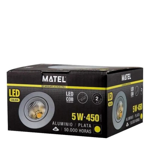 Aro LED Basculante Redondo Plata COB Matel 5W - 2