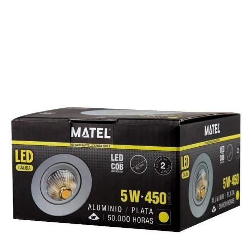 Aro LED Basculante Redondo Plata COB Matel 5W - 2 Aro LED Basculante Redondo Plata COB Matel 5W - 2