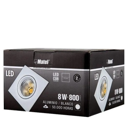 Aro LED Cuadrado Basculante COB Blanco 8W Matel - 2 Aro LED Cuadrado Basculante COB Blanco 8W Matel - 2