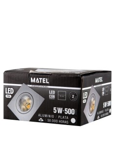 Aro LED Basculante Cuadrado COB Plata 5W Matel - 1 2