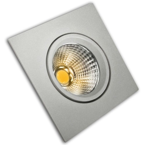 Aro LED Basculante Cuadrado COB Plata 5W Matel - 1 Aro LED Basculante Cuadrado COB Plata 5W Matel - 1