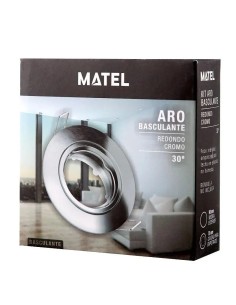 Aro Downlight Fijo Empotrable Redondo Cromado para GU10 Corte Ø55mm - 1 2