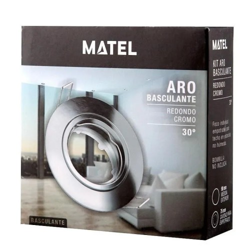 Aro Downlight Fijo Empotrable Redondo Cromado para GU10 Corte Ø55mm - 2