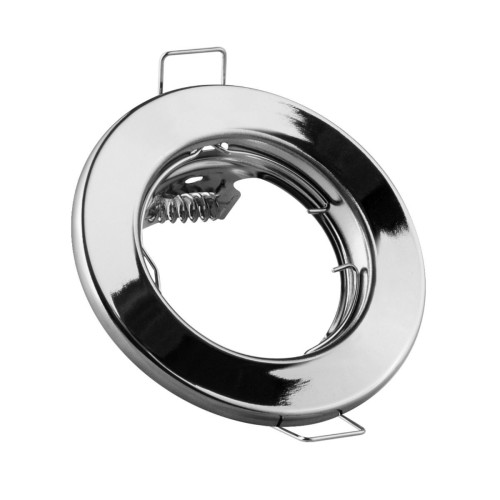 Aro Downlight Fijo Empotrable Redondo Cromado para GU10 Corte Ø55mm - 1