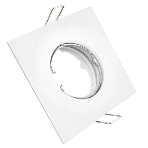 Aro Downlight Cuadrado Fijo Blanco para GU10 Corte Ø55mm - 1 Aro Downlight Cuadrado Fijo Blanco para GU10 Corte Ø55mm - 1