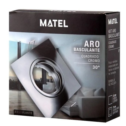 Aro Downlight Fijo Cuadrado Níquel Corte Ø55mm para GU10 - 2