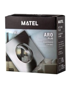 Aro Downlight Fijo Cuadrado Cromado Corte Ø55mm para GU10 - 1 2