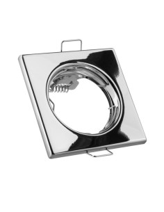 Aro Downlight Fijo Cuadrado Cromado Corte Ø55mm para GU10 - 1