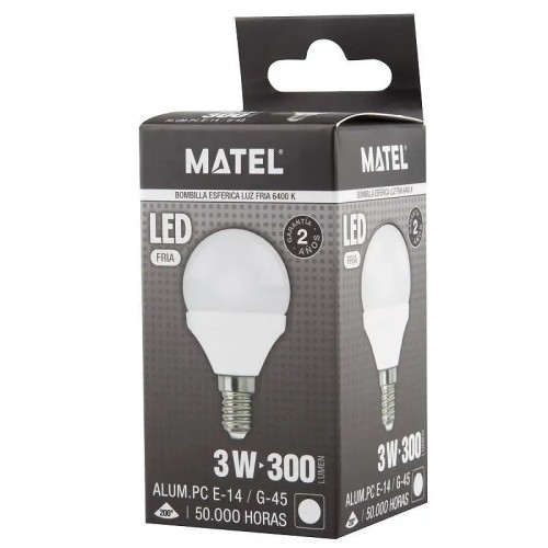 Bombilla LED E14 Esférica 3W Matel G45 - 2
