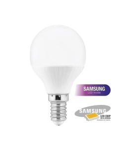 Bombilla LED Chip Samsung Esférica E14 8W Matel - 1