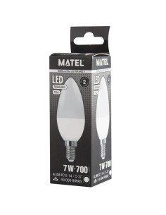 Bombilla LED E14 Vela Regulable 7W C37 Matel - 1 2