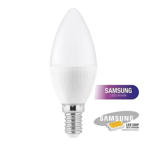 Bombilla LED E14 Chip Samsung Vela Matel C37 5W - 1