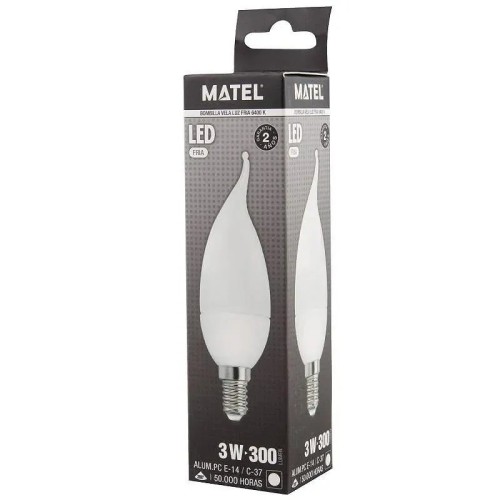 Bombilla LED E14 Vela Flama 8W 200º Matel - 2