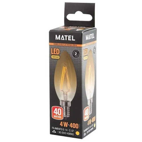 Bombilla LED E14 Filamento Vela Vintage 4W 400 lm - 2