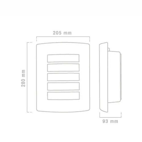 Aplique de Pared Exterior Ranurado Inoxidable Matel E27 IP44 - 3 Aplique de Pared Exterior Ranurado Inoxidable Matel E27 IP44 - 3
