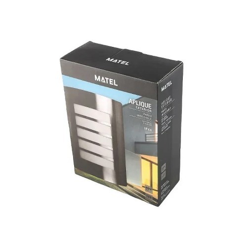 Aplique de Pared Exterior Ranurado Inoxidable Matel E27 IP44 - 2 Aplique de Pared Exterior Ranurado Inoxidable Matel E27 IP44 - 2