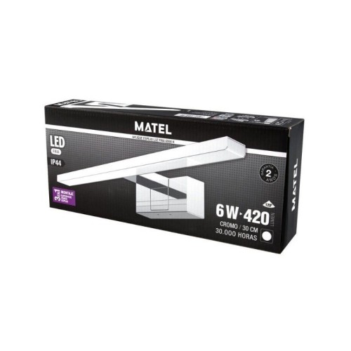 Aplique LED Espejo Cromado 6W 300MM IP44 Matel - 2