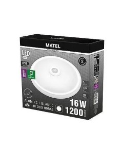 Plafón LED Redondo con Sensor Luz de Emergencia IP20 16W Matel - 1 2