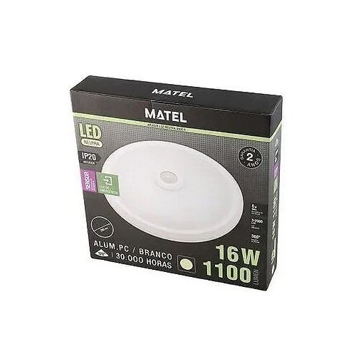 Plafón LED Redondo con Sensor Luz de Emergencia IP20 16W Matel - 3 Plafón LED Redondo con Sensor Luz de Emergencia IP20 16W Matel - 3