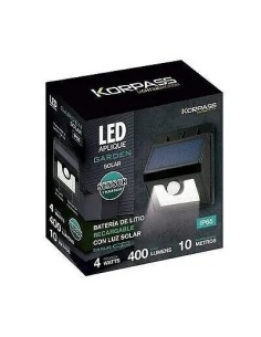 Aplique de Pared Exterior Solar LED Blanco Sensor 4W IP65 Korpass - 1 2