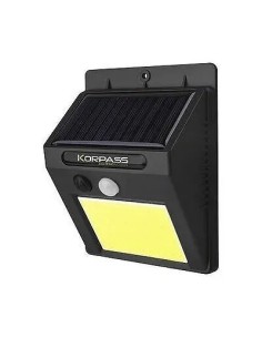 Aplique Solar LED Cob Sensor Negro 5W Korpass - 1
