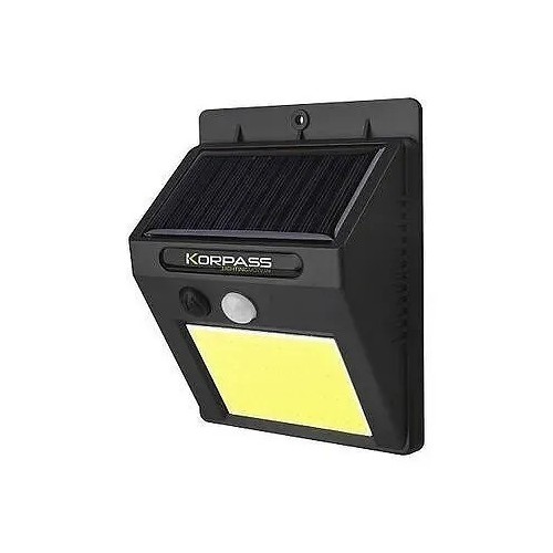 Aplique Solar LED Cob Sensor Negro 5W Korpass - 1