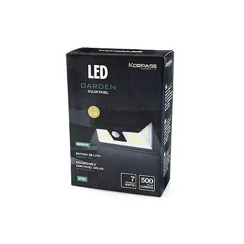 Aplique de Pared LED Solar Cob Rectangular Sensor 7W Korpass - 2 Aplique de Pared LED Solar Cob Rectangular Sensor 7W Korpass - 2