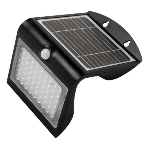 Aplique LED Solar Exterior Negro 4W con Sensor Korpass - 1 Aplique LED Solar Exterior Negro 4W con Sensor Korpass - 1