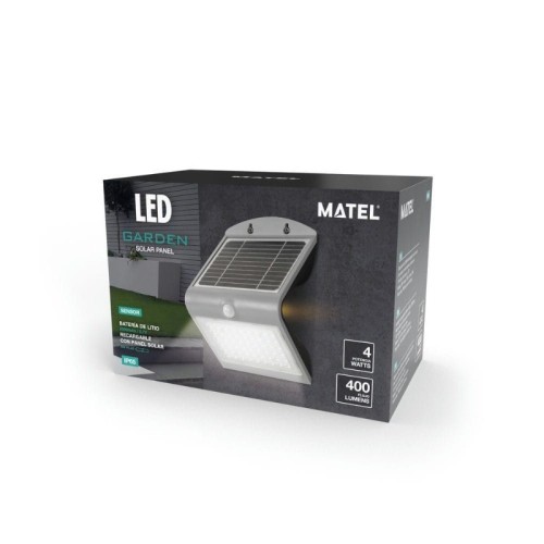 Aplique LED Solar Exterior Negro 4W con Sensor Korpass - 2