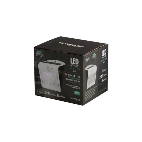 Aplique LED Solar Exterior Korpass Blanco 2W con Sensor - 2