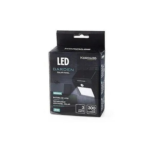 Aplique de Pared LED Exterior Solar 3W con Sensor Negro Korpass - 2