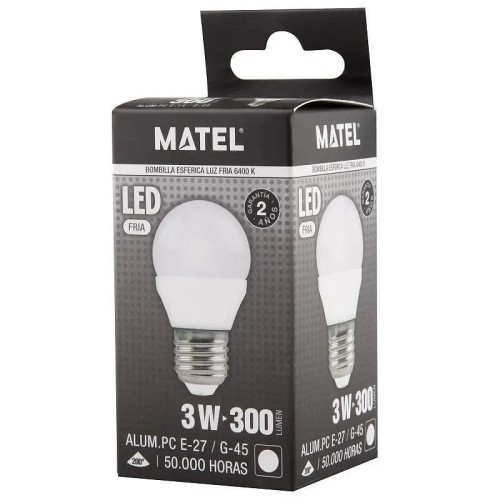 Bombilla LED E27 Esférica 4W 200º Matel - 2 Bombilla LED E27 Esférica 4W 200º Matel - 2