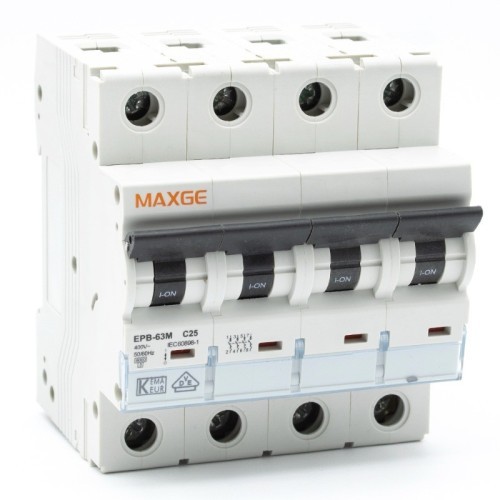 Magnetotérmico Terciario 4 Polos 6-63A 6kA Curva C Maxge - 1 Magnetotérmico Terciario 4 Polos 6-63A 6kA Curva C Maxge - 1