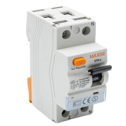 Diferencial Industrial Maxge 25-63A 2 Polos 300mA 10kA clase AC - 1 Diferencial Industrial Maxge 25-63A 2 Polos 300mA 10kA clase AC - 1