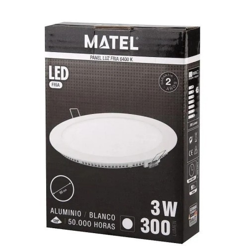Luminaria LED empotrable redonda blanca, 3W, Ø75mm - 2 Luminaria LED empotrable redonda blanca, 3W, Ø75mm - 2