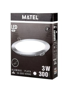 Downlight LED Circular Empotrable Plata 3W Corte Ø75mm de Matel - 1 2