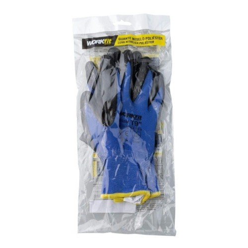 Guante Protección Nitrilo Nylon Azul/Negro Talla 6-10 Workfit
