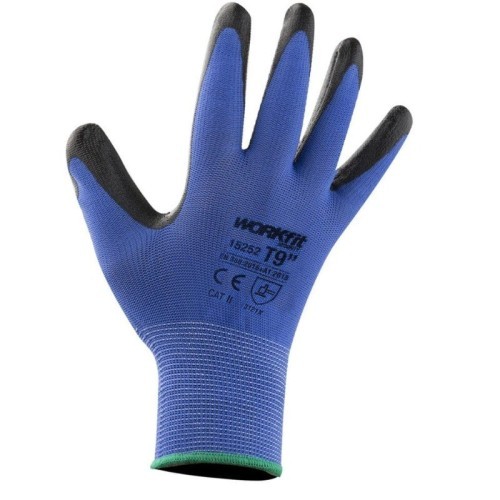 Guante Protección Nitrilo Nylon Azul/Negro Talla 6-10 Workfit