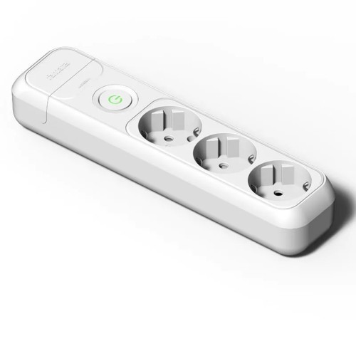 Famatel 2523 Base Múltiple 3 Enchufes TT Blanca con Interruptor Luminoso