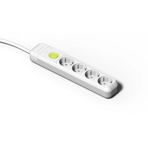 Alargador 4 tomas TT blanca con interruptor + 1,5m Famatel 2628 - 1