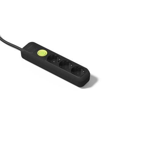 Alargador 3 tomas TT negra con interruptor + 1,5m Famatel 2623N - 1