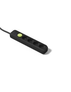 Enchufe múltiple 4 tomas TT negra con interruptor + 1,5m Famatel 2628N - 1
