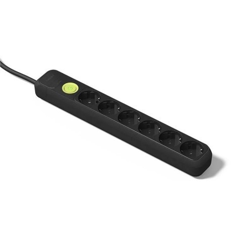 Regleta 6 tomas TT negra con interruptor + 1,5m Famatel 2518N - 1