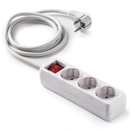 Famatel 9/703 Regleta de 3 Enchufes TT c/Int 1,5m Blanco